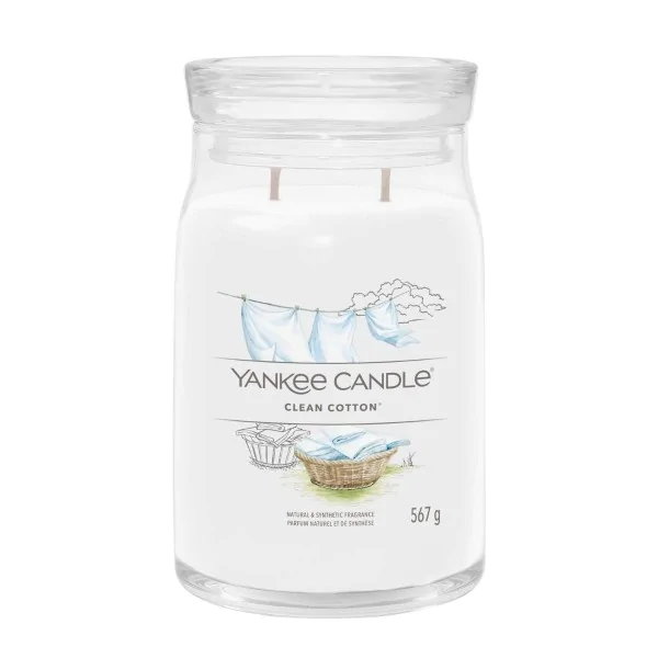 ŚWIECA ZAPACHOWA YANKEE CANDLE DUŻA CLEAN COTTON
