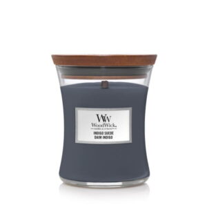 ŚWIECA ZAPACHOWA WOODWICK ŚREDNIA INDIGO SUEDE