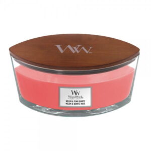 ŚWIECA ZAPACHOWA ELIPSA WOODWICK MELON AND PINK QUARZT