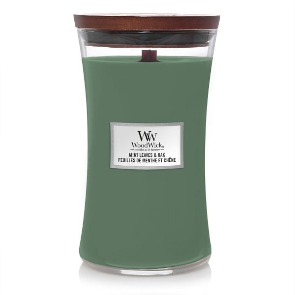 ŚWIECA ZAPACHOWA WOODWICK DUŻA MINT LEAVES AND OAK