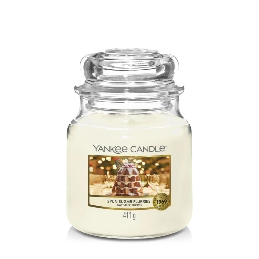 ŚWIECA ZAPACHOWA YANKEE CANDLE ŚREDNIA SPUN SUGAR FLURRIES 411 g